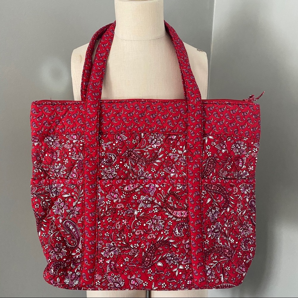 **3 for $20!!** Paisley Tote Bag Red Pink Pouch - Picture 3 of 11